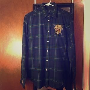 Plaid Ralph Lauren crested button down